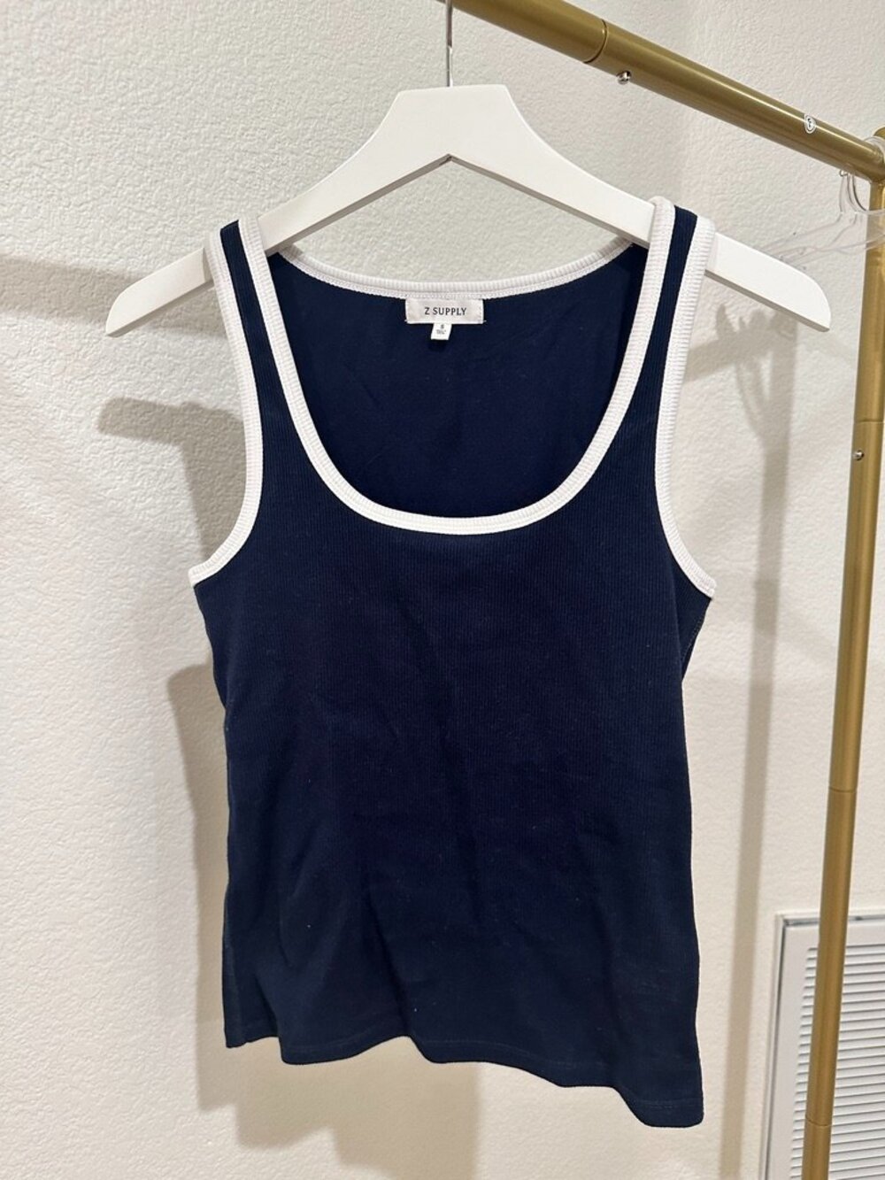 Z Supply Navy and White Top